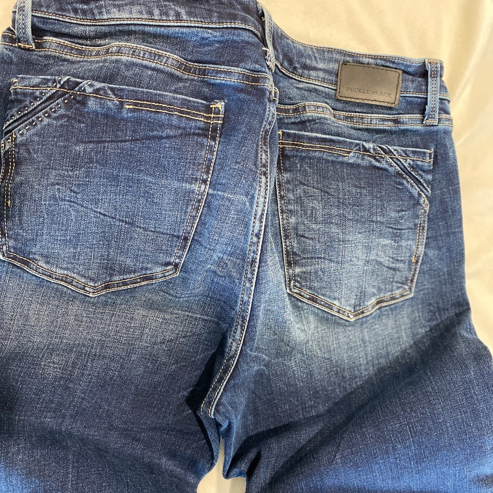 Buckle Black Jeans straight leg dark denim